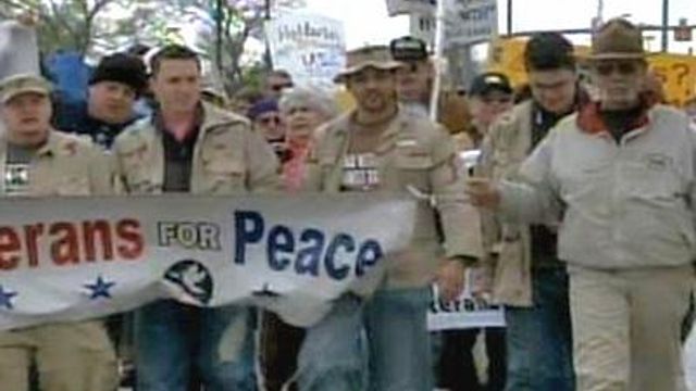 Anti-, Pro-War Marches in Fayetteville