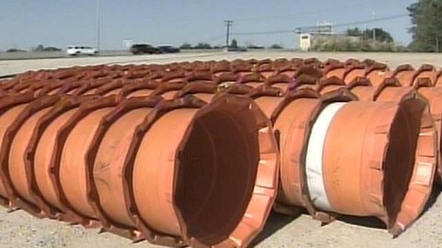 Barrels Ready for I-40 Road Project