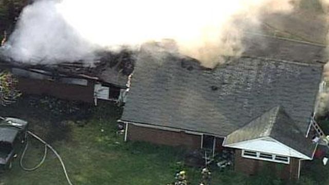 WEB ONLY: Sky 5 Coverage of Fuquay-Varina Fire