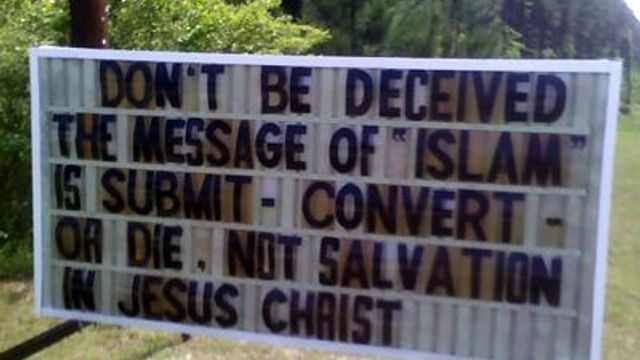 Church's Sign Against Islam Sparks Controversy
