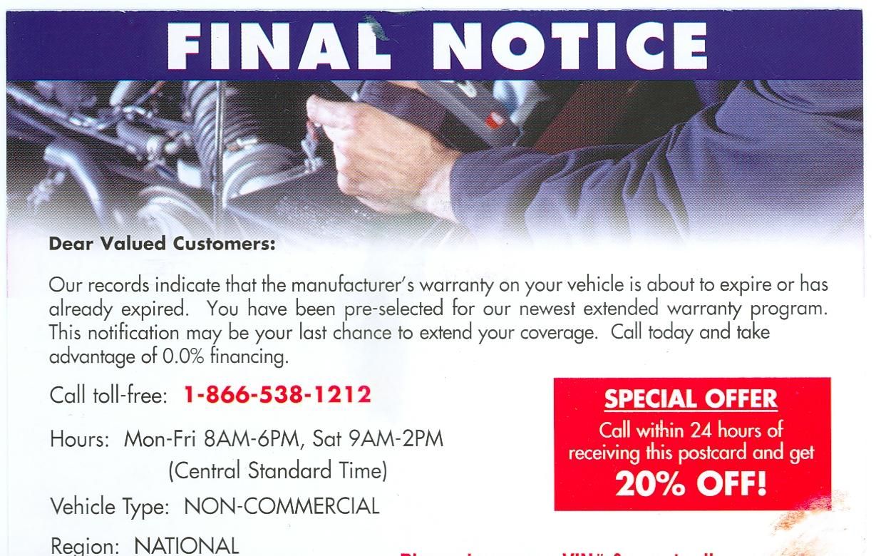 Attorney General Warns of Car Warranty Scams