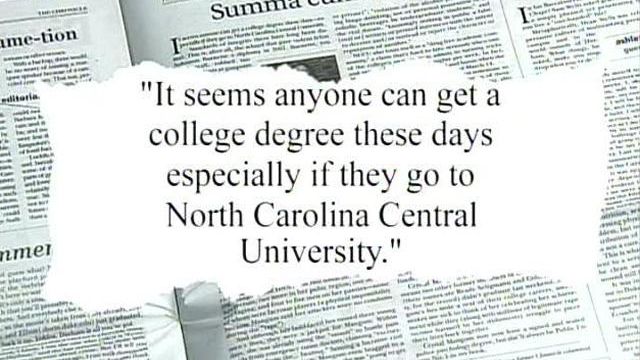Duke newspaper column blasts NCCU's academic standards