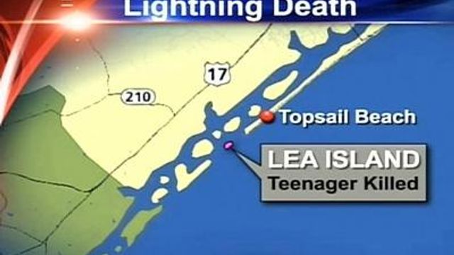 Teen killed by lightning on NC island