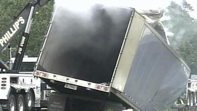 Truck catches fire, backs up traffic in Fayetteville