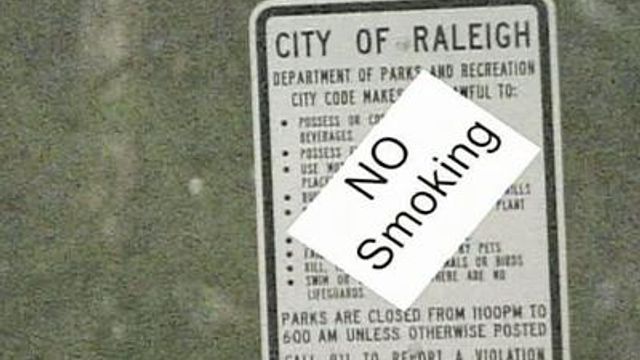 Raleigh to reconsider putting 'No Smoking' signs in parks