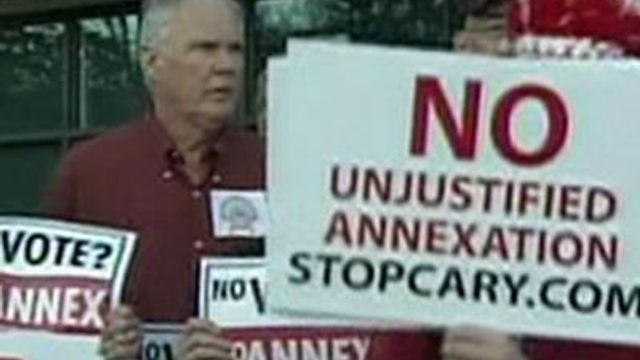 Homeowners protest Cary annexation