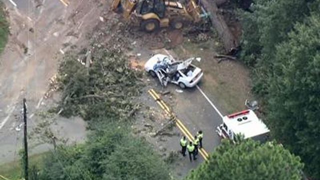 Man killed when tree falls on car in Garner