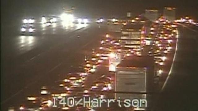 I-40 road work causes 8-mile traffic jam