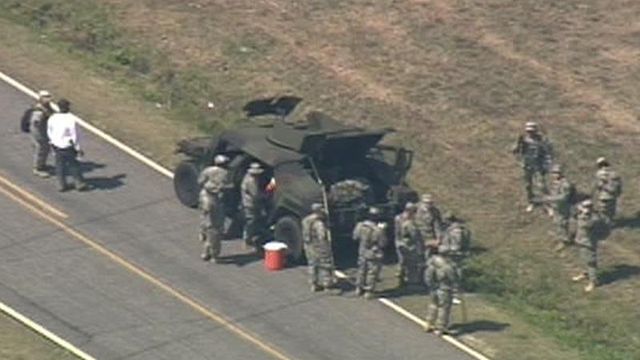 Sky 5 view as National Guard searches
