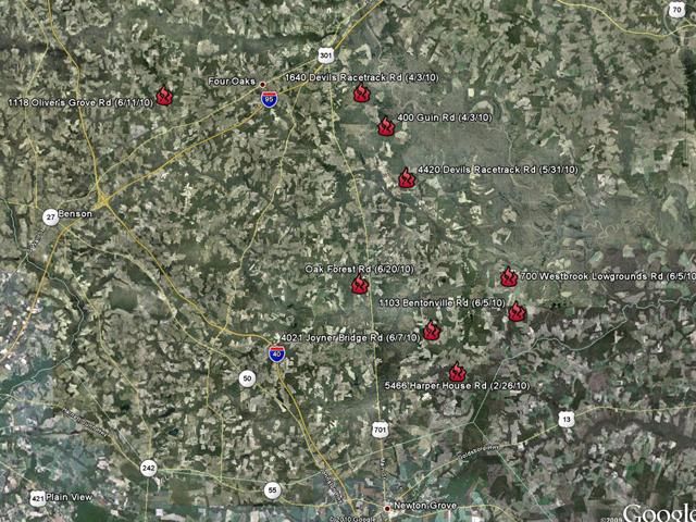 Johnston County barn fires