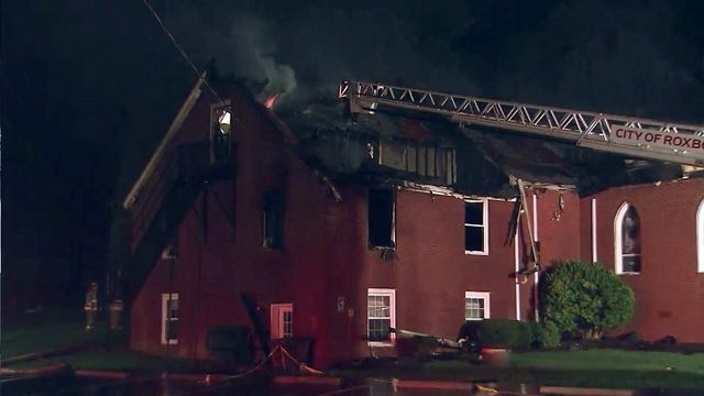 Fire destroys Roxboro church