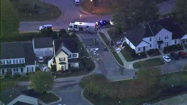 Sky 5: Truck crashes into two Apex homes
