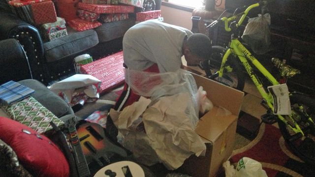 Bikers bring cheer to Fayetteville boy whose Christmas presents were stolen