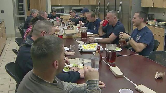 Morrisville firefighters spend Christmas on the clock