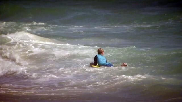 Rip current. boy in ocean, swimmer