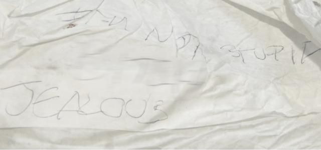Hedgepeth crime scene note
