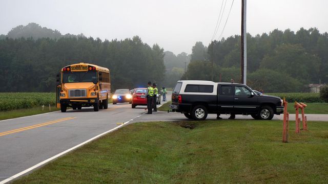 Middle school student hit by car at Wake bus stop
