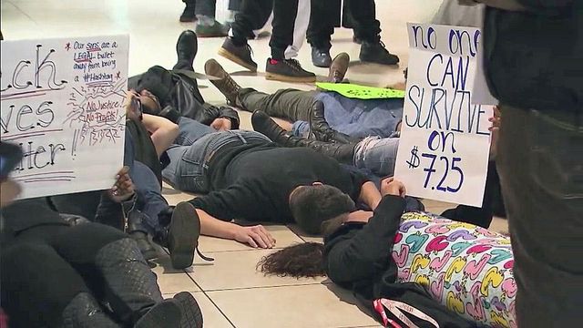 Arrests made when protests break out at Crabtree Valley Mall