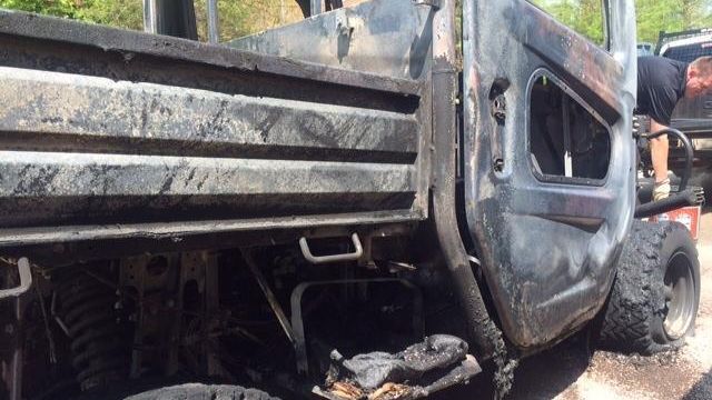 Viewer video: Crews extinguish ATV fire on NC State campus