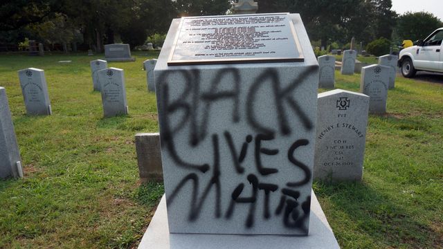 Police investigating defacing of cemetery Confederate marker