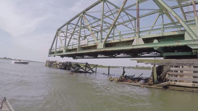 RAW: Barge removed from Topsail Island Bridge after crash