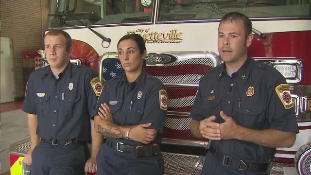 Fayetteville police officer said fire crew saved her life