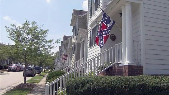 Cary man insists homemade flag doesn't violate neighborhood rules