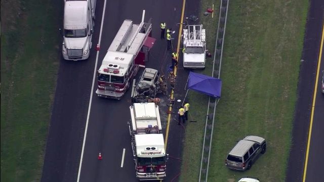 Sky 5 coverage of I-85 crash