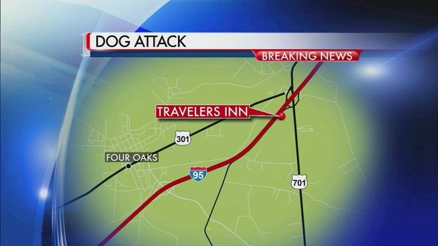 Two people attacked by pit bull at Johnston County hotel