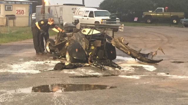 Driver cut from dragster in Knightdale car fire