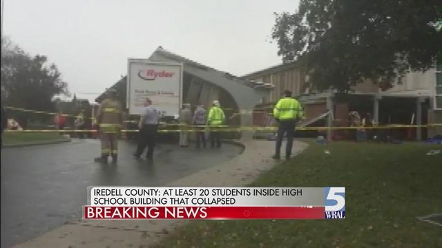 Twenty-five people injured in North Iredell High School canopy structure collapse