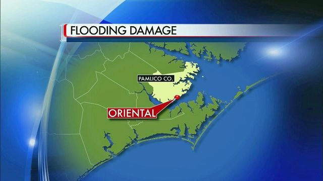 Winds worsen flood conditions for Pamlico County town