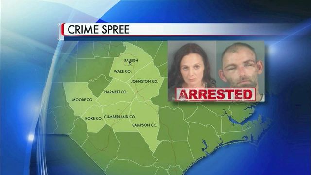 Homeless couple arrested in 7-county crime spree