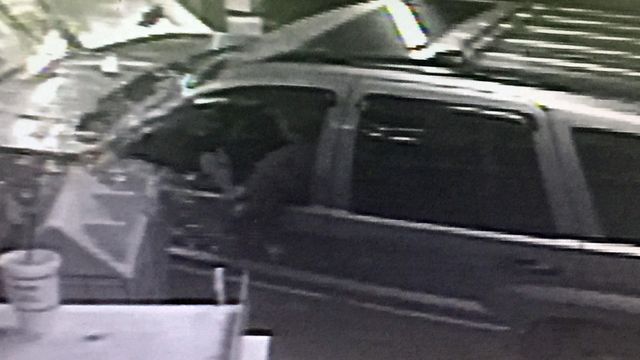RAW: SUV crashes into Clayton gas station