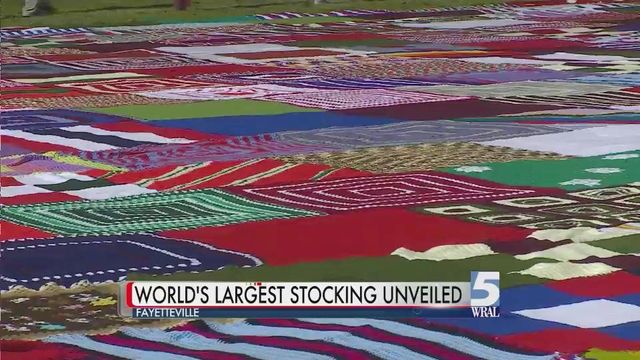 Record-breaking stocking revealed in Fayetteville