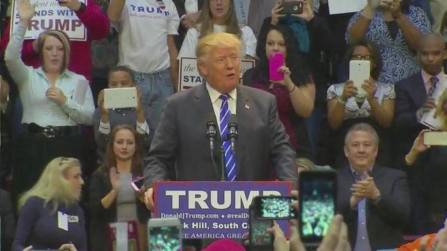 Donald Trump holds rally in Fayetteville