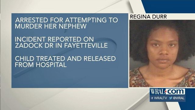 Police: Fayetteville woman tried to smother, drown 2-year-old nephew