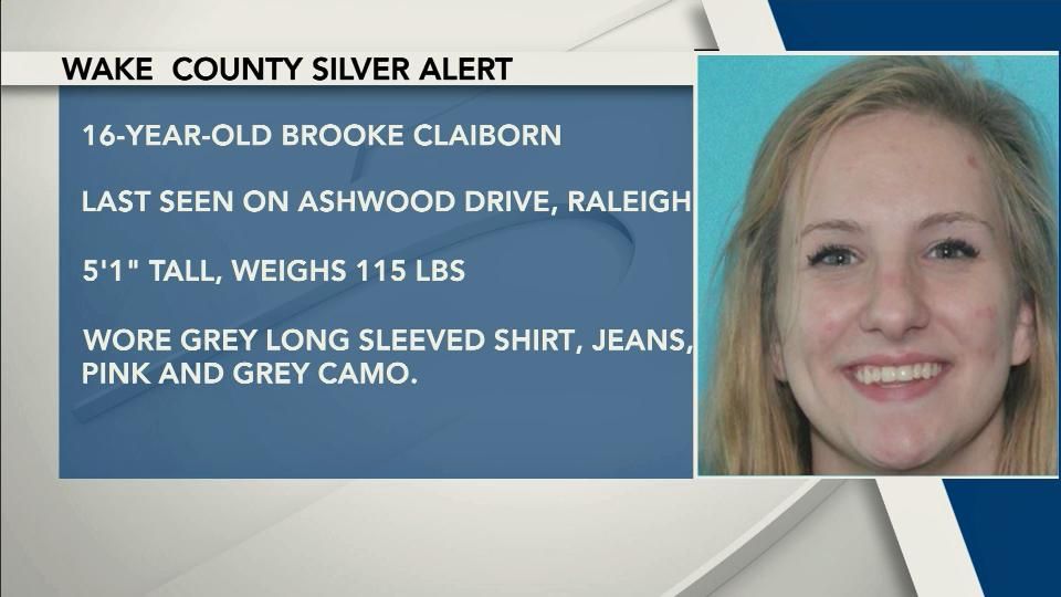 Silver Alert Canceled For 16-year-old Wake County Girl