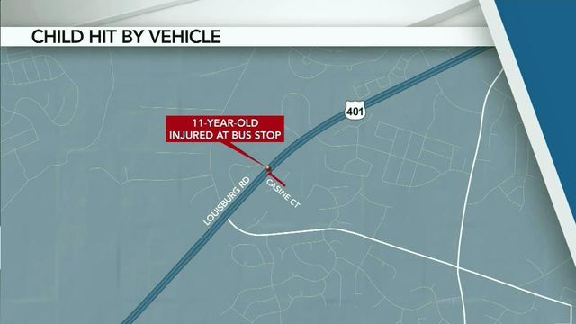Child hit by car waiting for bus in Raleigh