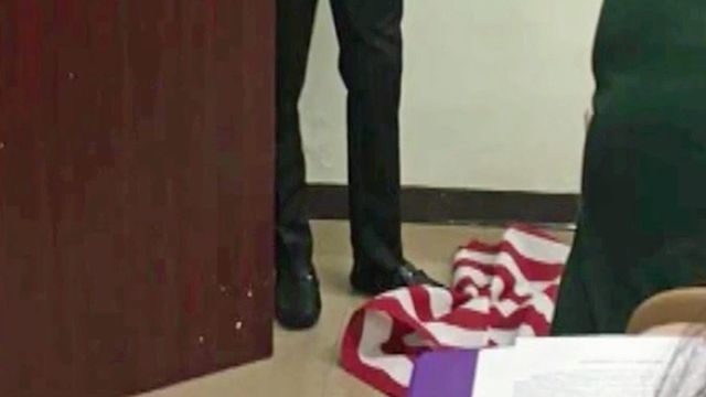 Teacher: Stepping on flag to make a point 'very productive'