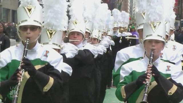Cary High School band marches in Macy's Thanksgiving Day Parade