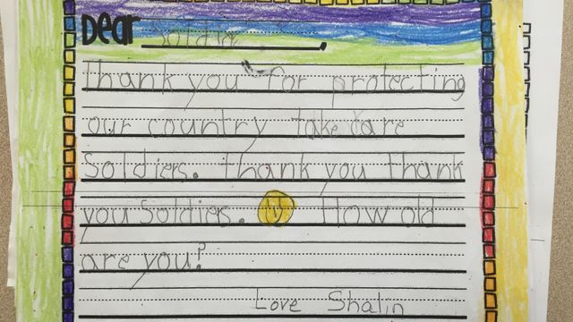 Students send letters of love, support to soldiers serving overseas
