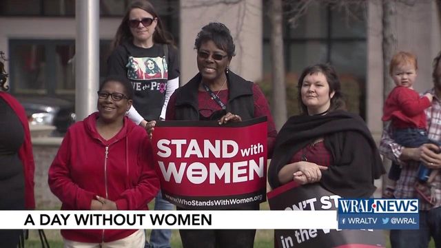 Women's groups rally in Durham for 'Day Without A Woman'