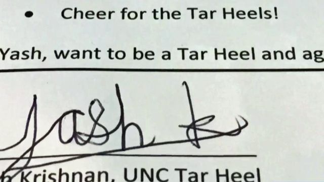Tar Heels sign 8-year-old battling illness