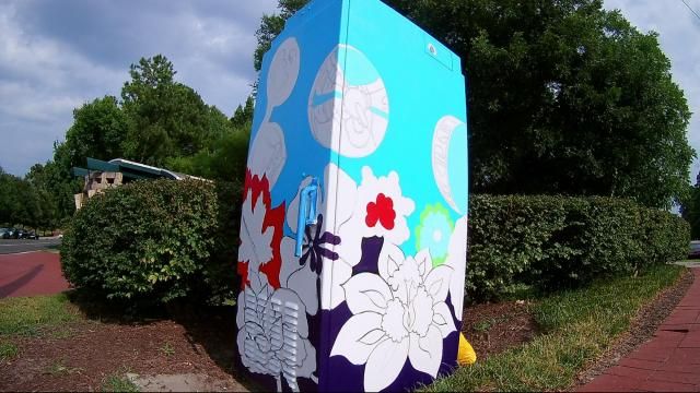 Teen artists beautiful Durham with bright murals