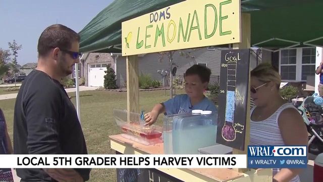 Fuquay-Varina 5th grader's lemonade stand raises money for Harvey relief
