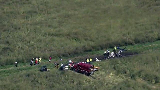 Raw: Sky 5 over Duke Life Flight crash 