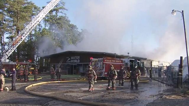 Fire rips through Durham water sports store
