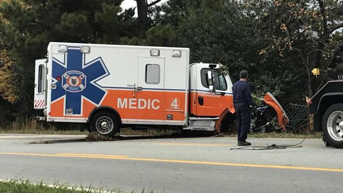 Ambulance involved in crash in Mebane