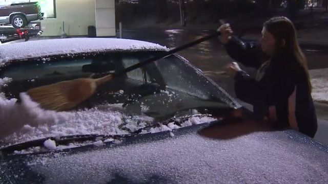 Roxboro deals with a snowy, wet evening